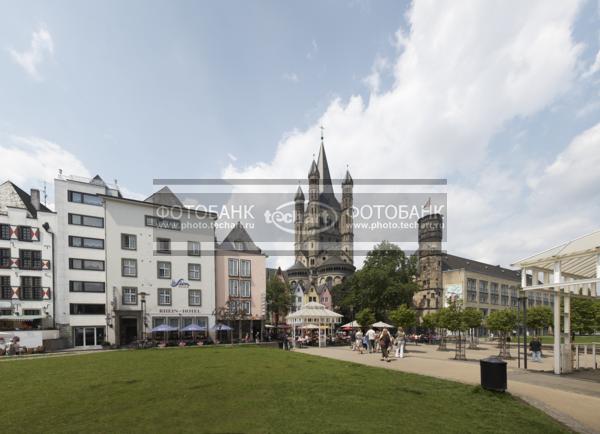 Германия. Кельн. Набережная Рейна. Грос Санкт-Мартин. Germany. Koln. / Город, архитектура / городской пейзаж