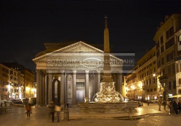 Италия. Рим. Пантеон. Ночной вид. Italy. Rome. Pantheon. Night view. / Город, архитектура / архитектура и скульптура