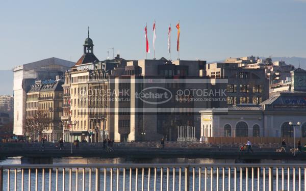 Европа. Швейцария. Набережная Женевскоко озера. Lac Leman / Город, архитектура / городской пейзаж