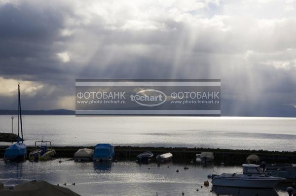 Европа.Швейцария. Озеро, Лак Леман / Природа / реки и озера