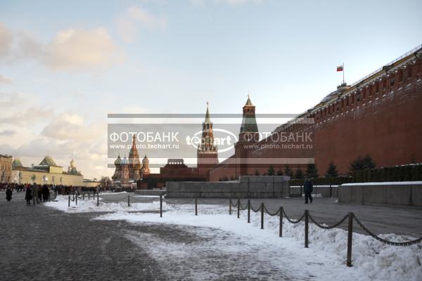 Россия. Москва. Красная площадь. Кремлевская стена. Мавзолей. Russia. Moscow. Red Square / Город, архитектура / городской пейзаж