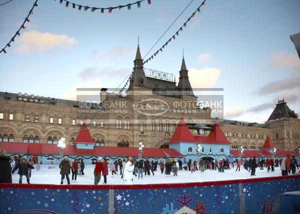 Россия. Москва. Красная площадь. Каток на Красной площади. Гум. Russia. Moscow. Red Square / Город, архитектура / архитектура и скульптура