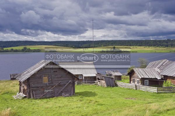 Россия. Россия, Европейский север, Архангельская область, Кенозерский нац парк. Деревня Рыжково. Деревянные дома / Город, архитектура / национальная архитектура