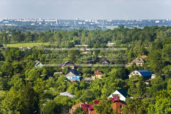 Россия. Малоярославец. Вид на Обнинскую АЭС / Город, архитектура / городской пейзаж