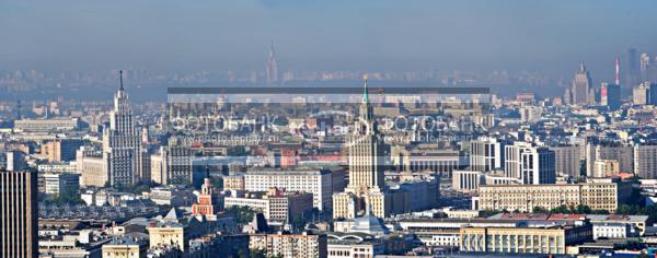 Москва. Центр Москвы с востока. Лето. Панорама / Город, архитектура / городской пейзаж