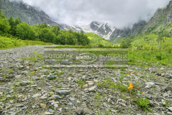 Россия. Северная Осетия. Горы. Облака на вершине / Природа / горы