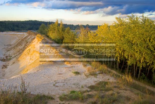 Природа России. Подмосковье. Лыткарино. Закат на берегу реки. Карьер, песок / Природа / прочее