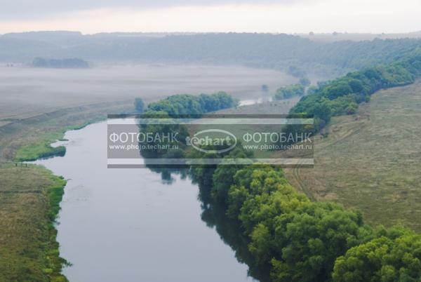Россия. Тульская область. Утро на реке Красивая Меча / Природа / реки и озера