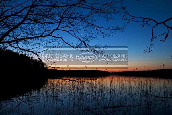 Россия. Псковская область. Озеро Черное. Закат / Природа / закаты и рассветы