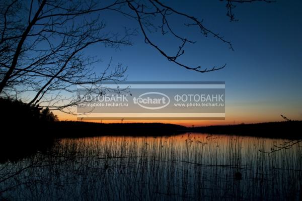 Россия. Псковская область. Озеро Черное. Закат / Природа / закаты и рассветы