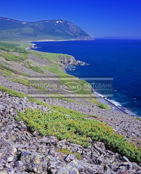 Россия. Дальний Восток. Магаданская область, полуостров Кони. Охотское море, берег, камни / Природа / моря и океаны