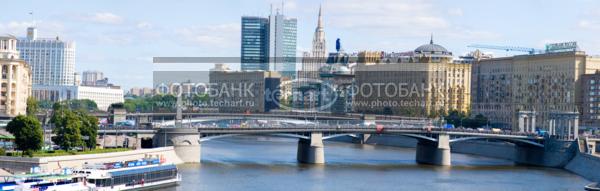 Россия. Москва. Панорама. Бородинский мост, город, набережная / Город, архитектура / городской пейзаж