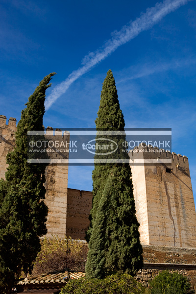 Европа. Испания. Гранада. Альгамбра,  Alhambra.  Башни крепости / Город, архитектура / архитектура и скульптура