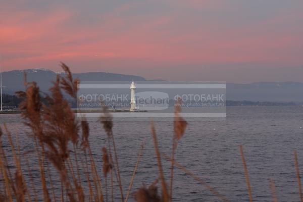 Швейцария. Женева. Маяк Женевского озера. Lac Leman / Природа / закаты и рассветы