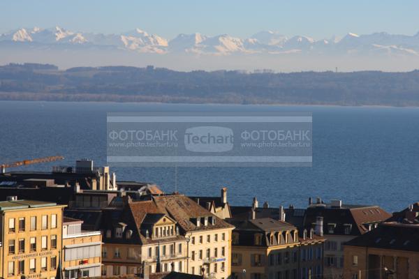 Европа. Швейцария. Невшатель. Вид со смотровой площадки / Город, архитектура / городской пейзаж