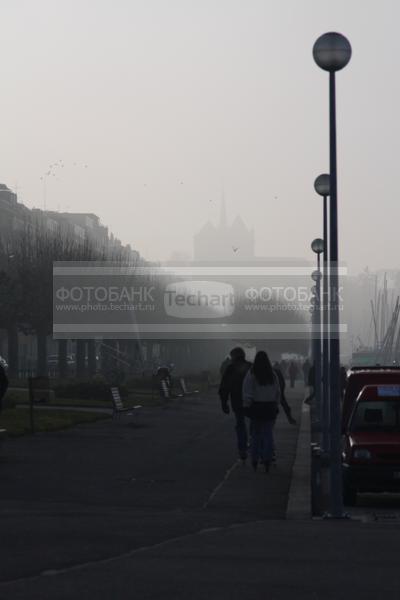 Европа. Швейцария. Улица города. Фонари / Город, архитектура / городской пейзаж