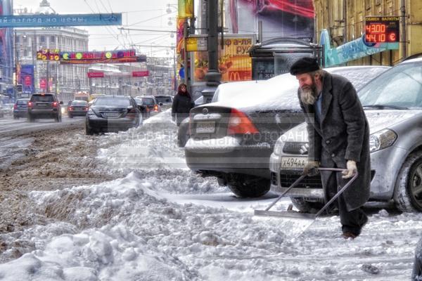 Москва. Уборка снега / Город, архитектура / городской пейзаж