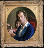 А.Шилов. Автопортрет с дочерью Машей, 1985г.