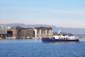 Европа. Швейцария. Туристический корабль на Женевском озере. Lac Leman