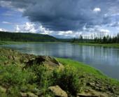 Русский пейзаж. Россия. Красноярский край. Эвенкия. Средняя Сибирь. Река Подкаменная Тунгуска