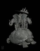 Искусство. 3D графика. Черепаха. Слоны. Планета Земля